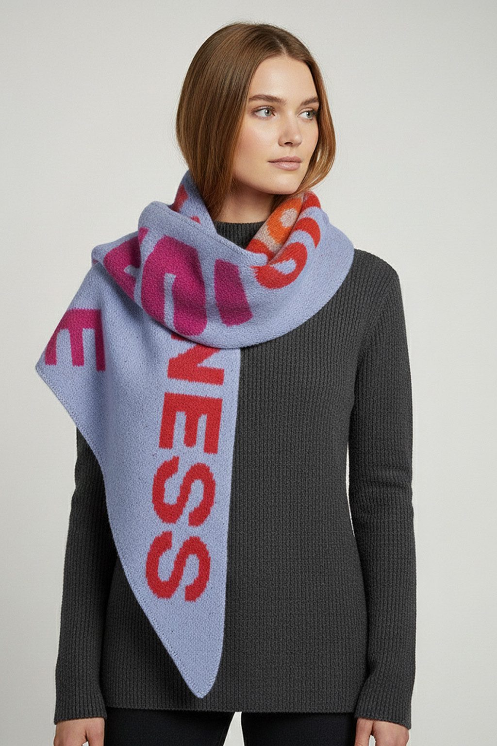 Faera Modeschal Positive Vibes Smiley, (1-St), 9431 in Blau