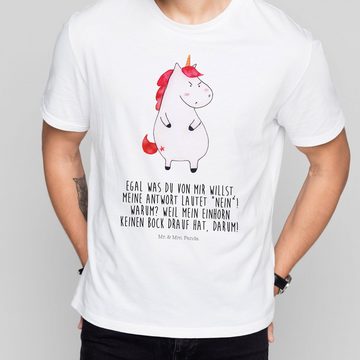 Mr. & Mrs. Panda T-Shirt Einhorn wütend - Weiß - Geschenk, Einhörner, Lustiges T-Shirt, lustlo (1-tlg)