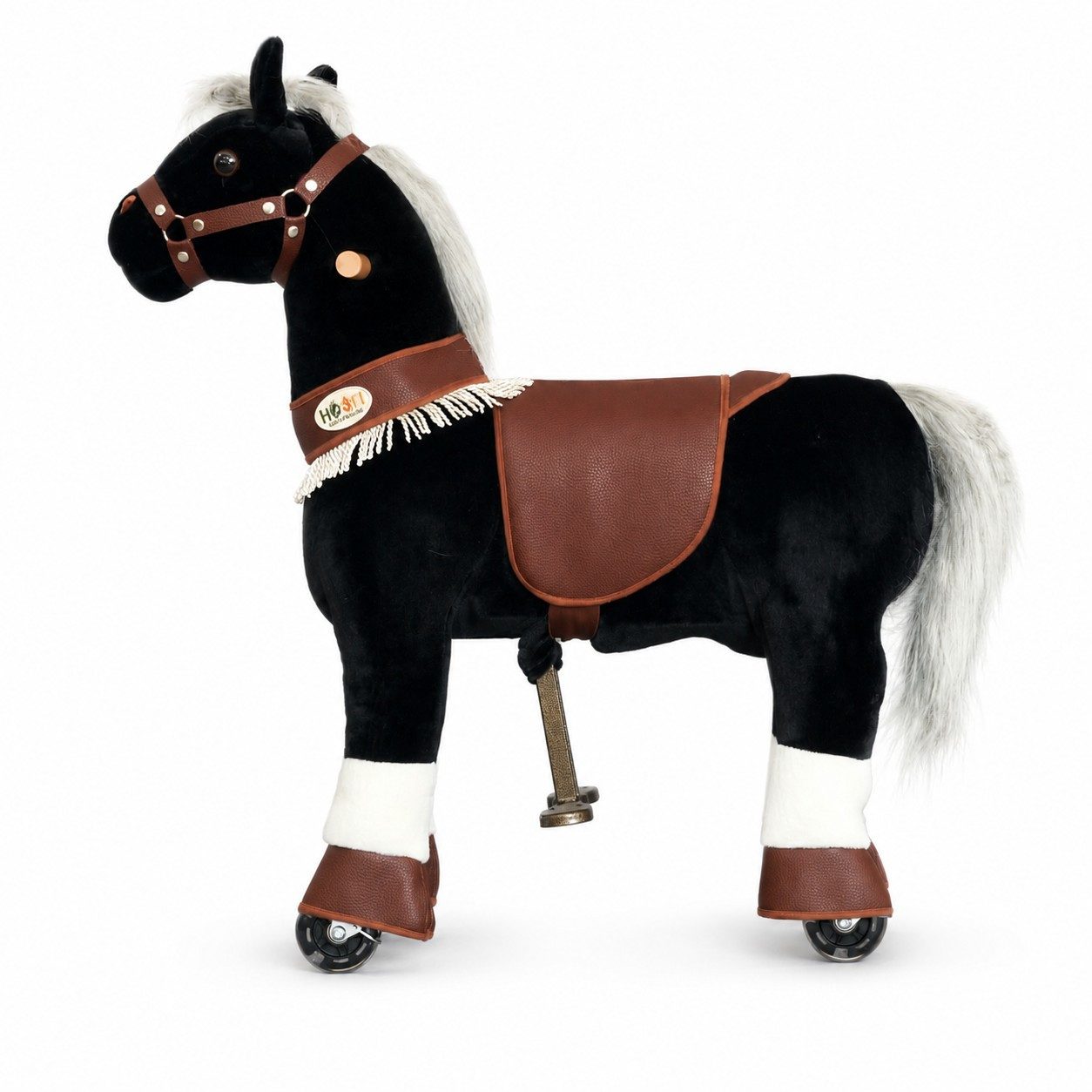 Hoofi Stehpferd Mechanisches Reitpferd Oliver Schwarz Small 3–5 Jahre bis 30 kg