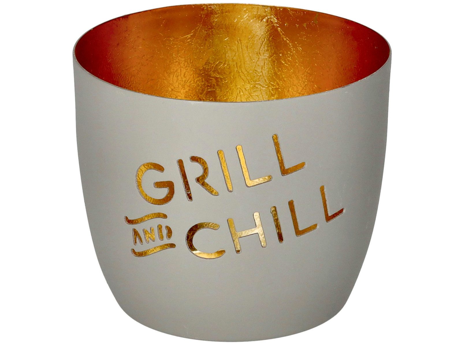 Giftcompany Windlicht Madras Windlicht M Grill & Chill flannel/gold 8,5cm