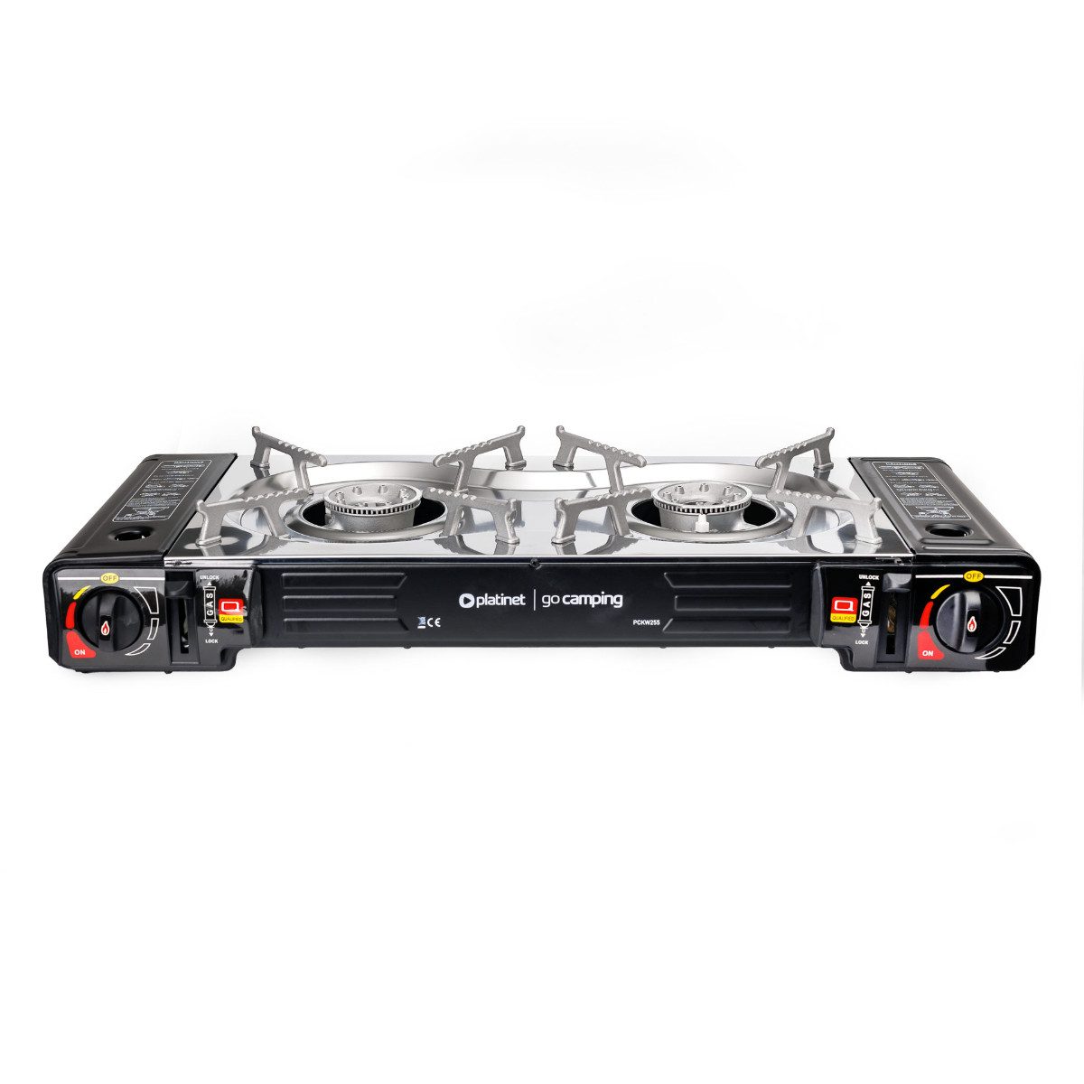 Platinet Gaskocher PCKW255, Zwei Brenner für paralleles Kochen mit hoher Gesamtleistung