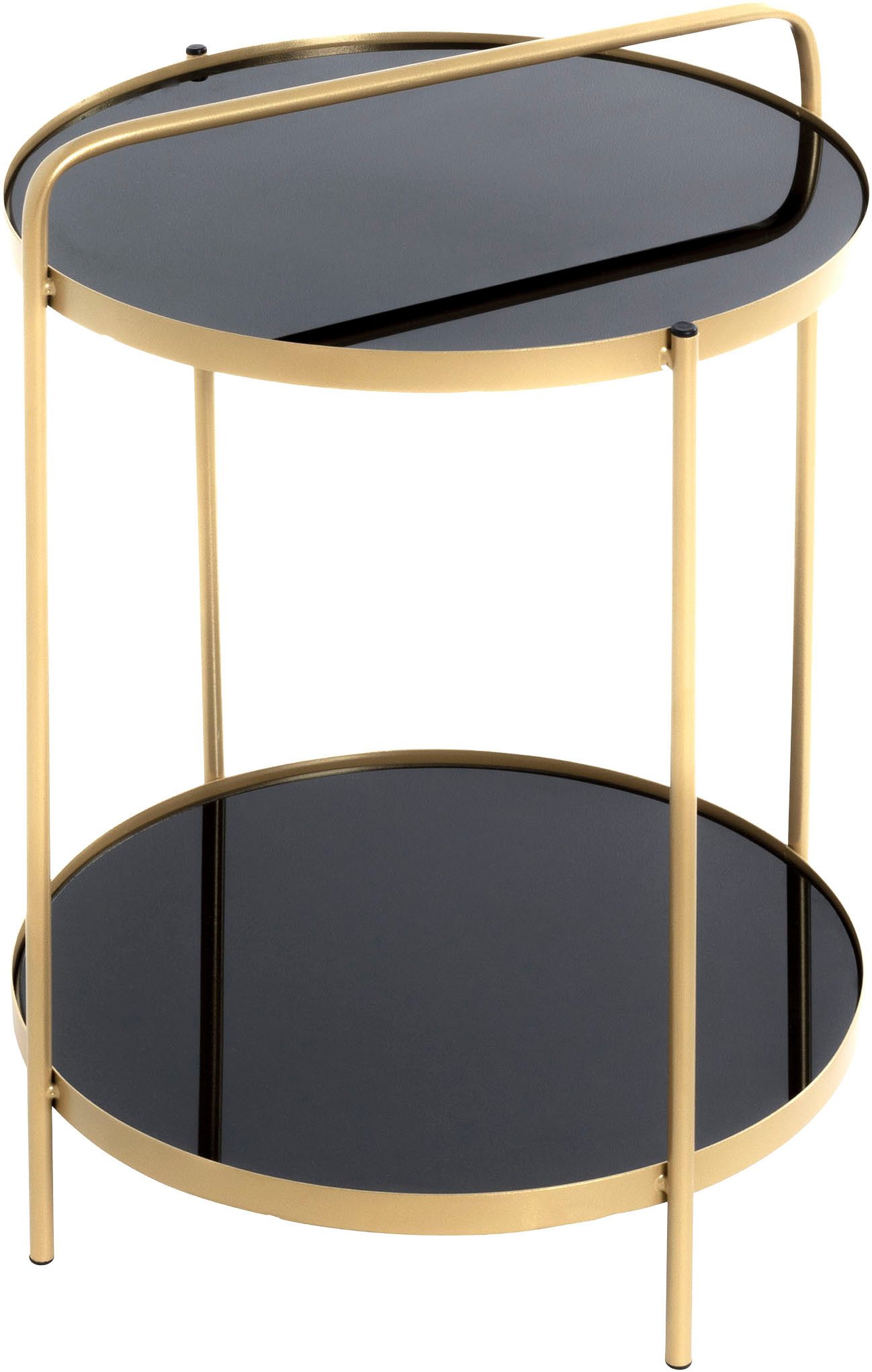 HAKU Beistelltisch Sofatisch, Wohnzimmertisch (1-St), rund - aus Metall Gold - Ø/H 38/51 cm