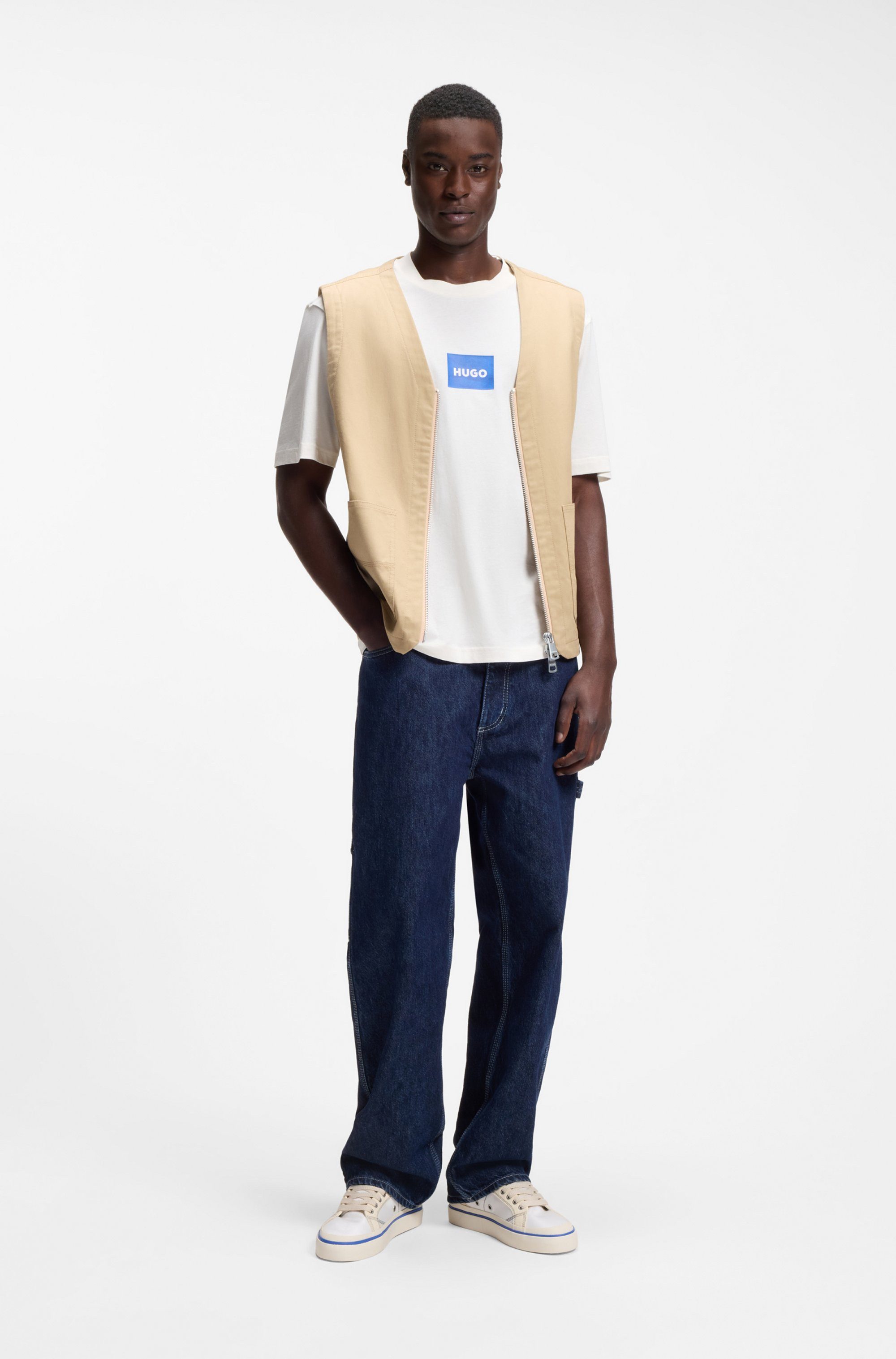HUGO T-Shirt Regular Fit, Kurzarm, Hugo-Print