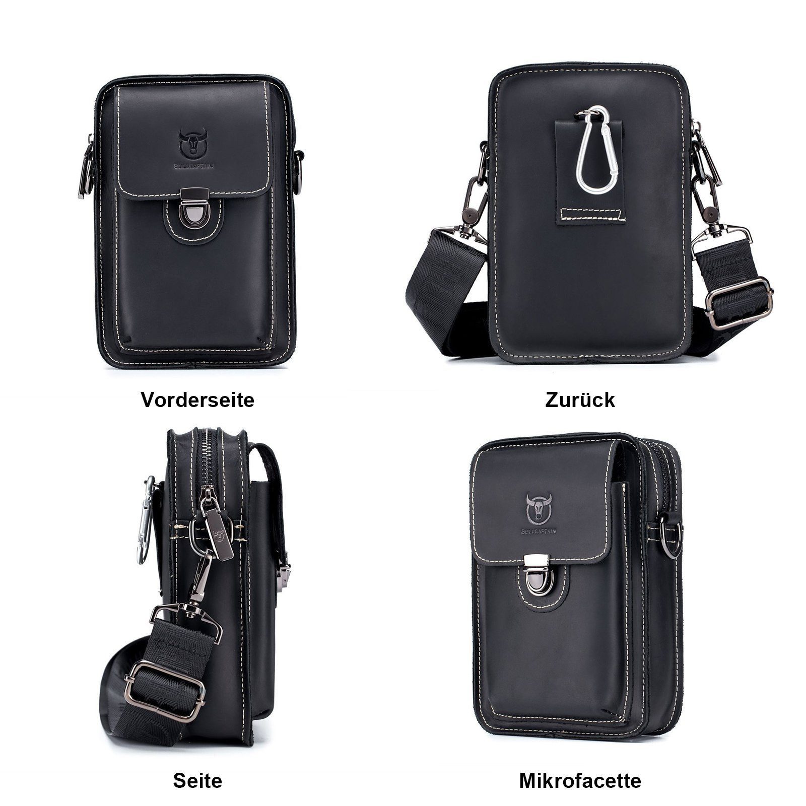 feinlux Umhängetasche Umhängetasche (Packung, Henkeltasche Handtasche Leder Tragetasche Aktentasche Tasche Vintage), für Herren Damen Jungen Freizeit Arbeit Business Schule Büro Reisen