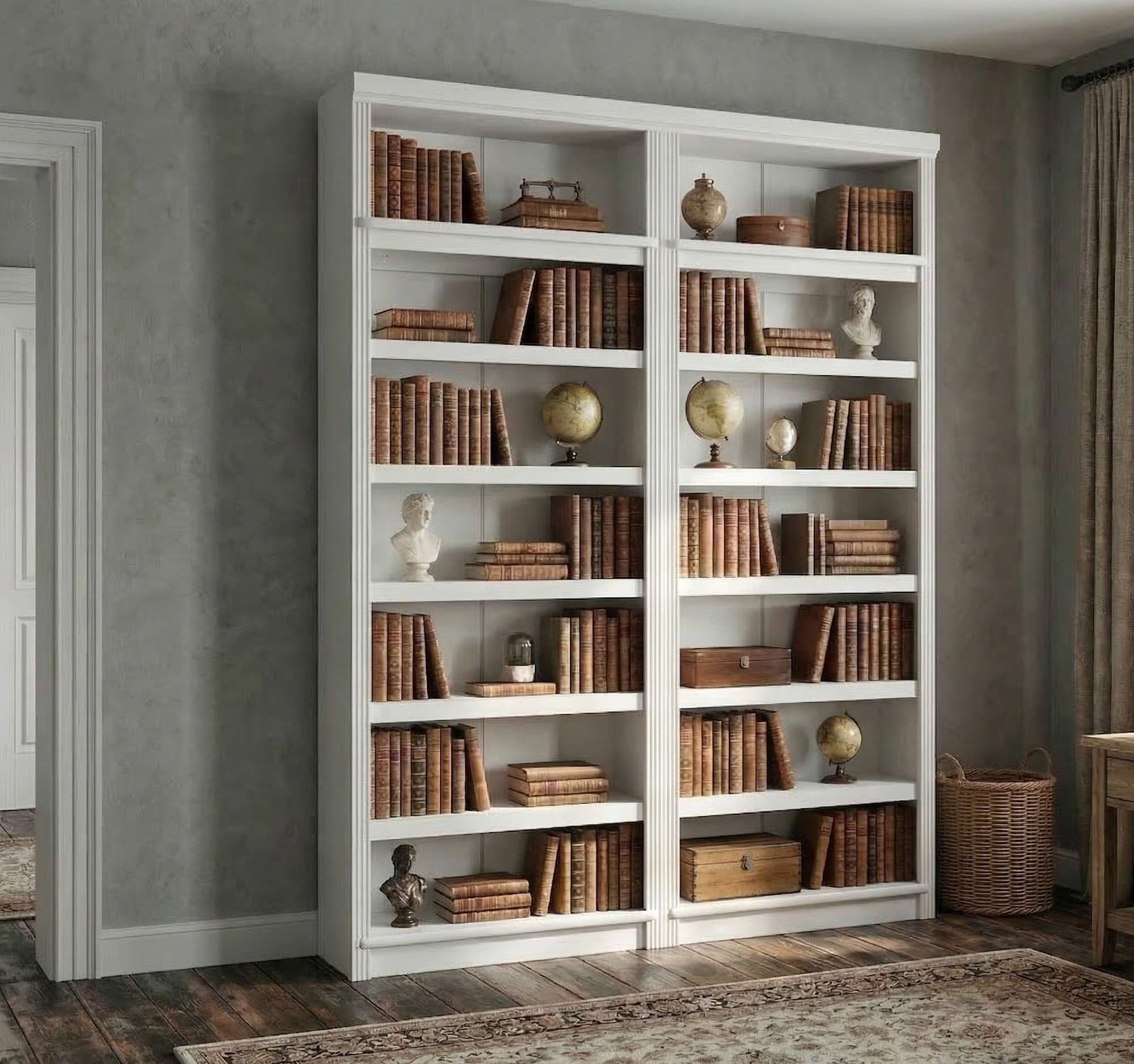 OTTO home Bibliothek Soeren 2 Regale á Breite 80 cm, Höhe 220 cm, Tiefe 29 cm, Set 2-tlg., 2 Bücherregale - zusammen oder getrennt stellbar