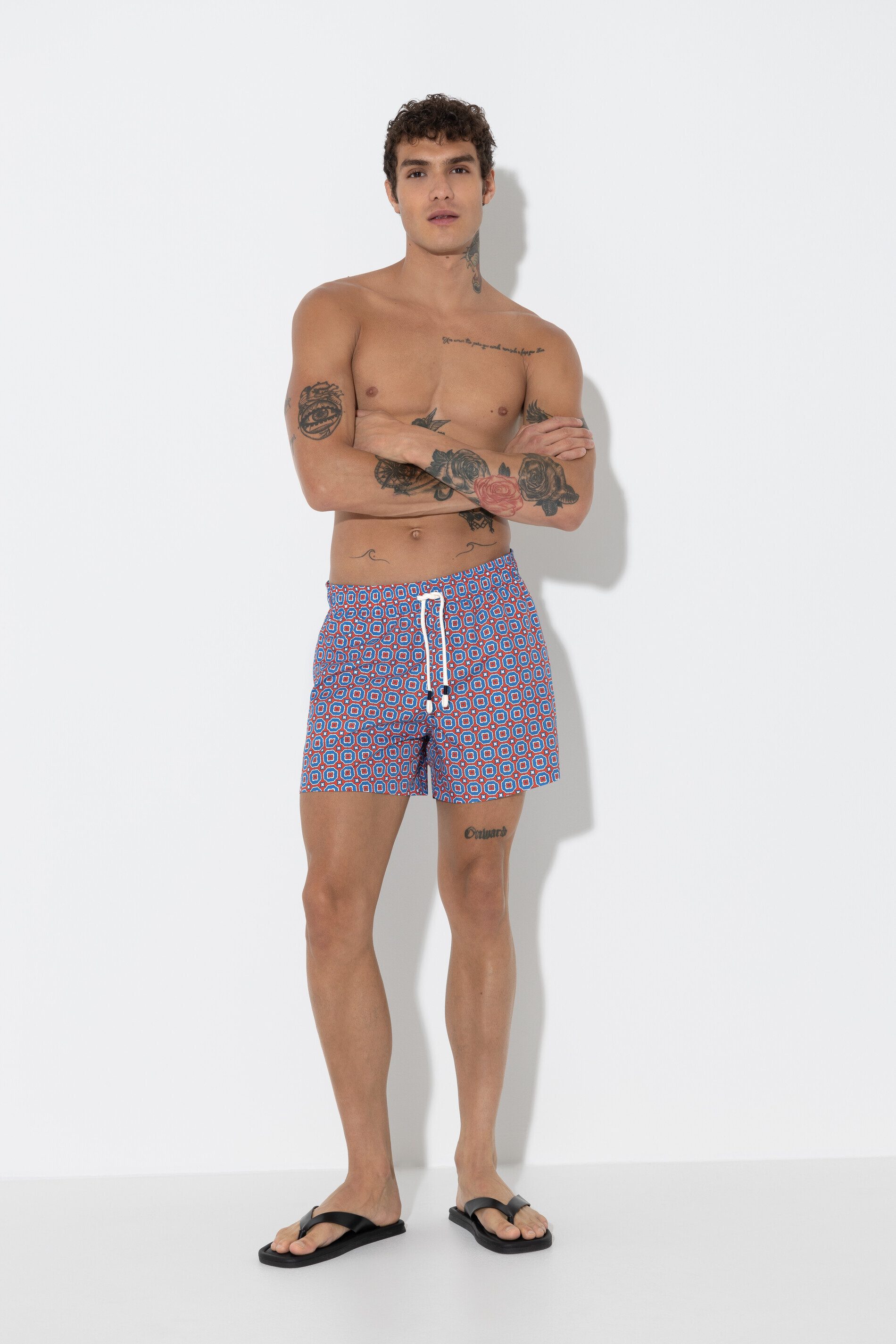 Mey Badeshorts Mey Herren Badeshort Serie Piastrella Classica (1-St) Lässige Badeshorts mit Print, Chlorecht, Meerwasserresistent