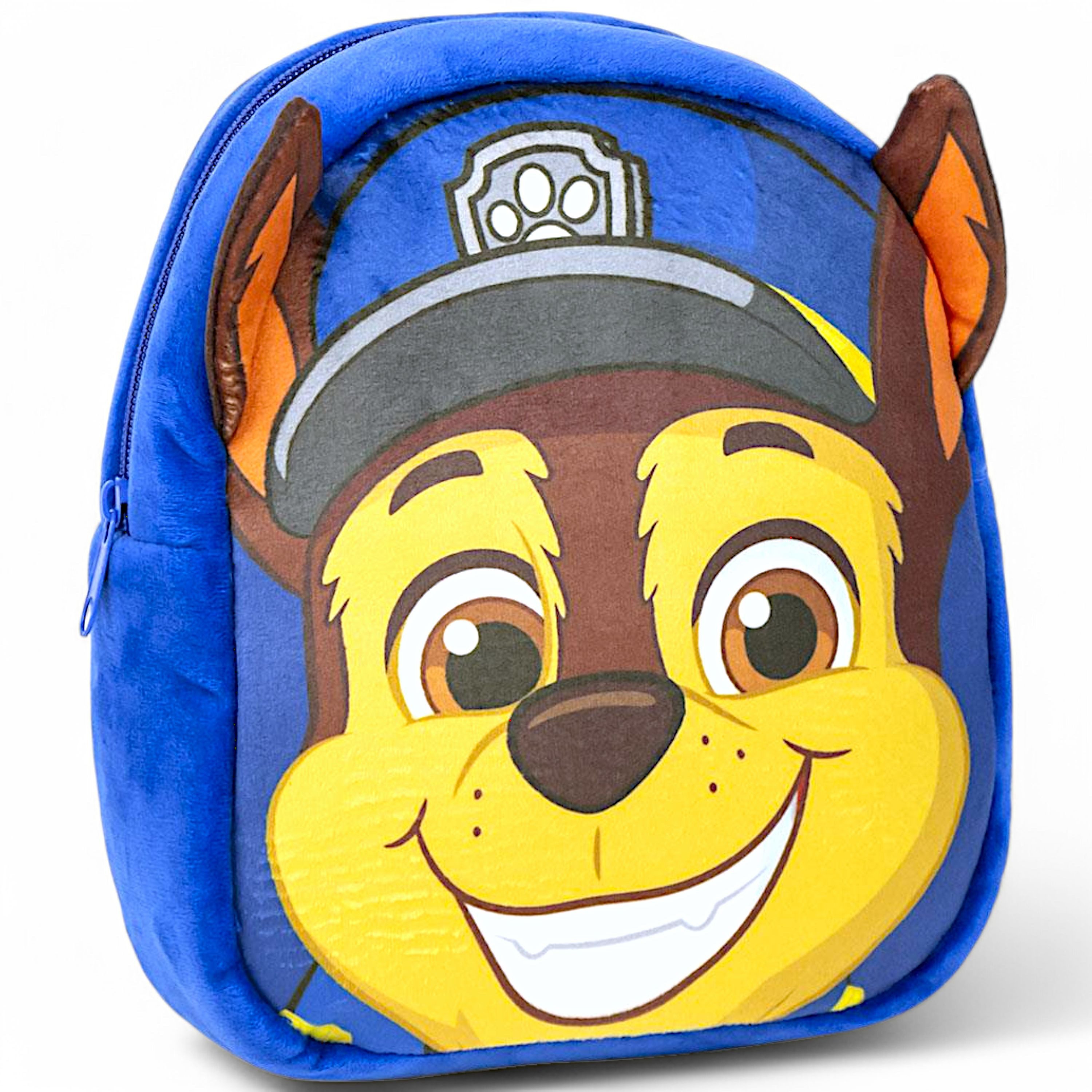 PAW PATROL Kindergartentasche Chase, 3D Plüsch Kinder-Rucksack 18x8x22 cm