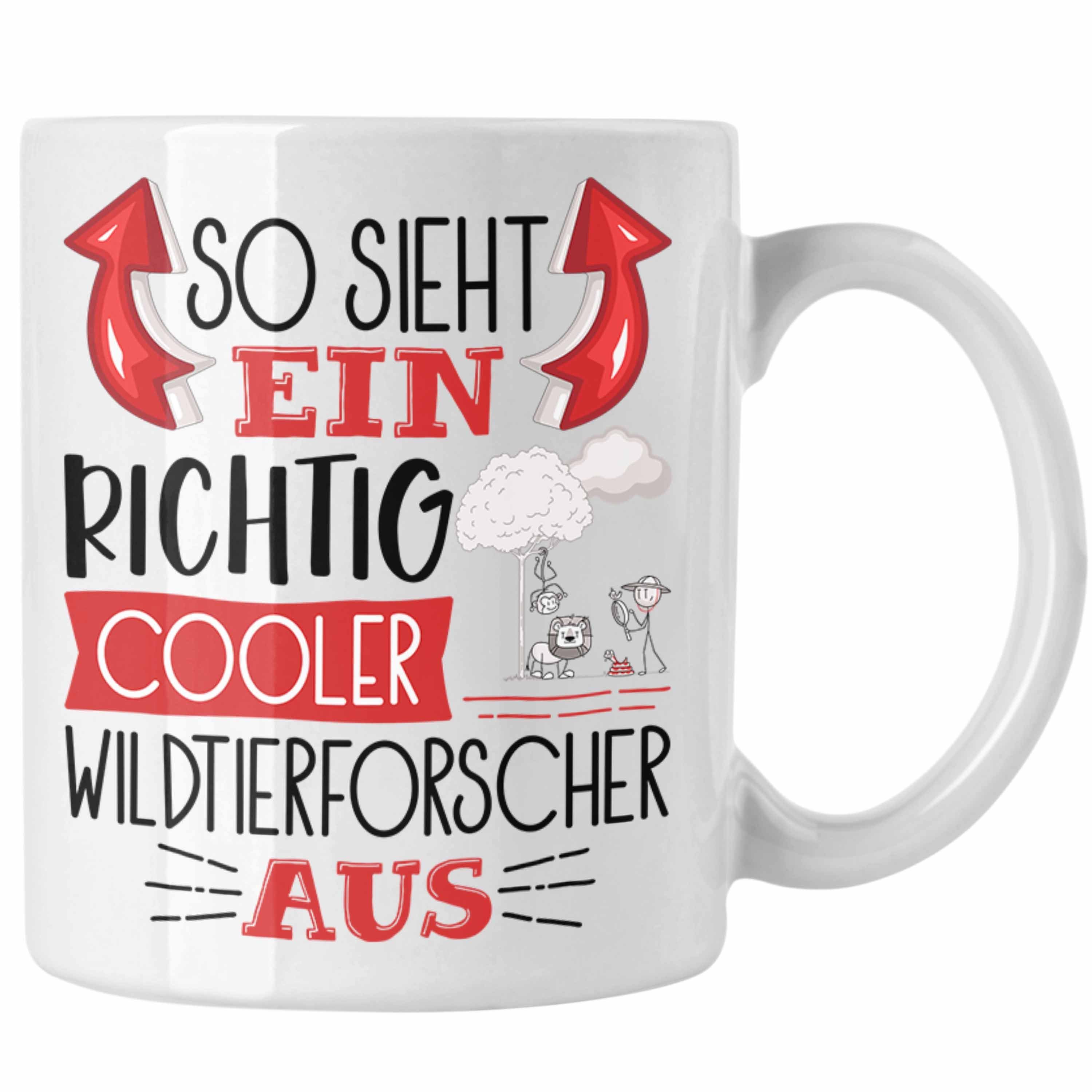 Trendation Tasse Wildtierforscher Tasse So Sieht Ein Richtig Cooler Wildtierforscher Au Weiss | Teetassen