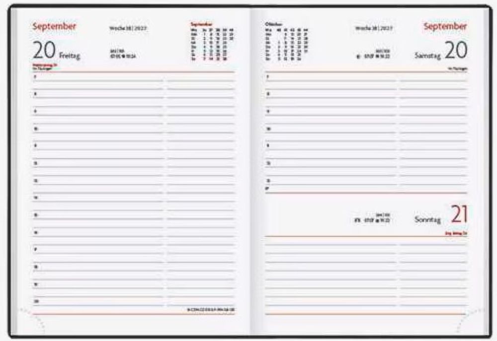 Lediberg Buchkalender 866 Taschenkalender 2027 sz A6 Tagesplaner (1-tlg) – Bild 3 von 3
