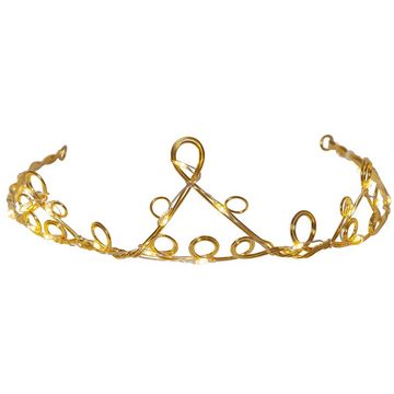 MARELIDA LED Dekoobjekt LED Krone Diadem Haarreif Tischdeko Geburtstagskrone Prinzessin gold, LED Classic, warmweiß (2100K bis 3000K)