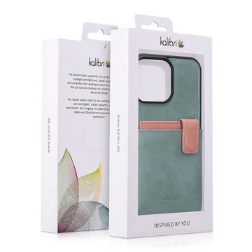 kalibri Handyhülle Hülle für Apple iPhone 14 Pro Max, Handyhülle Handy Cover - Kunstleder Case mit Kartenfach abnehmbar