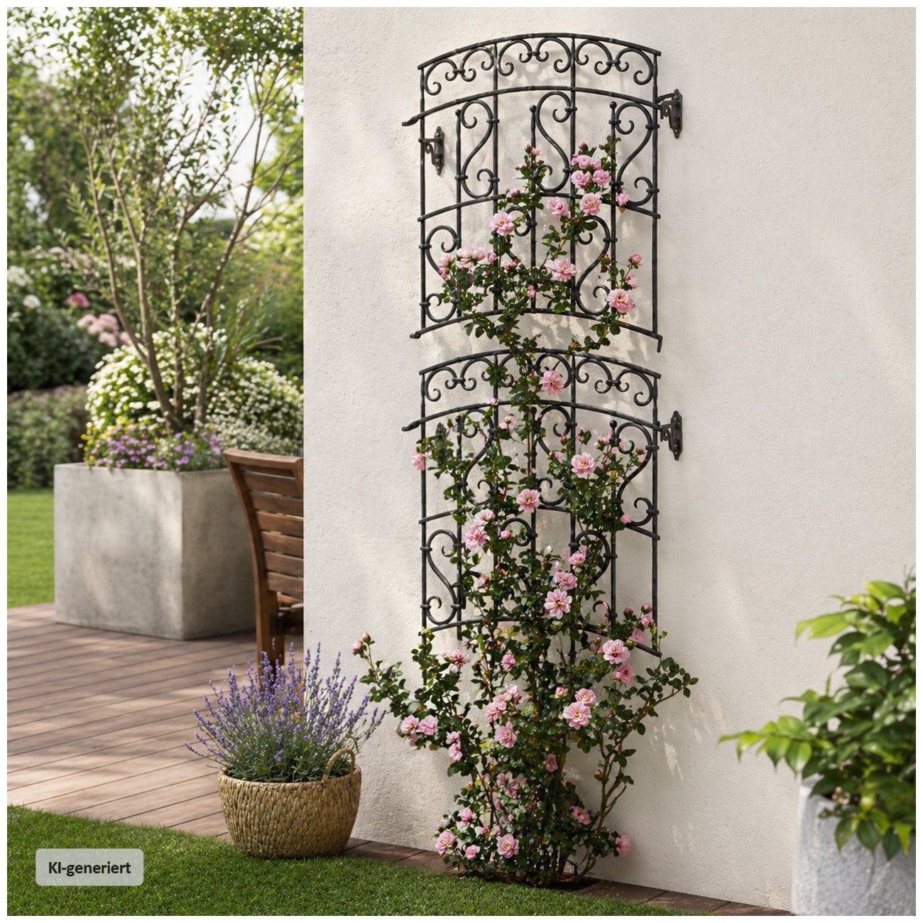 HTI-Living Rankgitter Rankgitter mit Ornamenten Nessa Schwarz 2er-Set Set, 2 St., 2 Rankgitter, Rankhilfe Spalier
