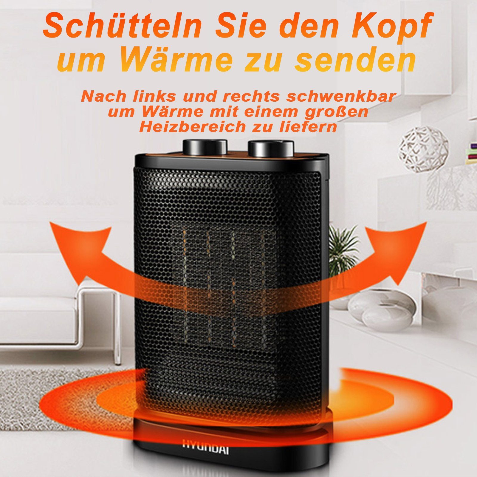 Fine Life Pro Heizgerät 1500 Watt Heizlüfter - Tragbare Wärmequelle für kalte, 1500 W, Tage mit Sicherheitsfunktionen und stufenloser Temperaturregelung – Bild 5 von 5