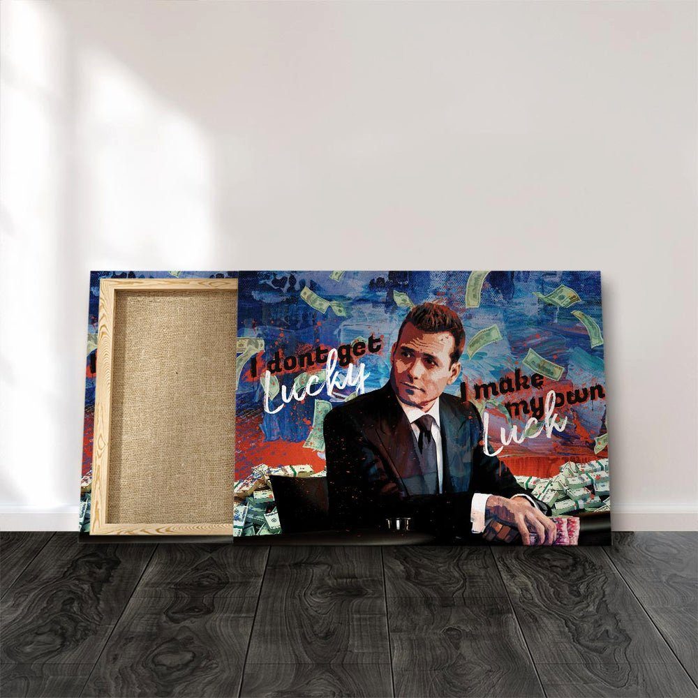 Suits own I my luck Leinwandbild, make Rahmen Wandbild Motivationswandbild Specter DOTCOMCANVAS® Harvey ohne