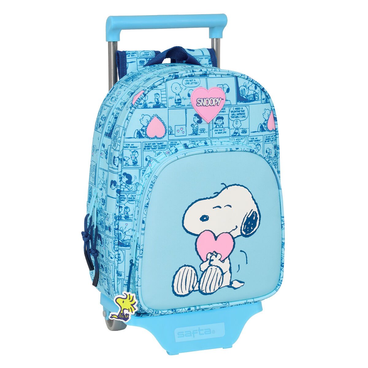 Snoopy Rucksack Kinder Rucksack mit Rädern Snoopy Love Blau 26x11x67 cm 26x34x11 cm