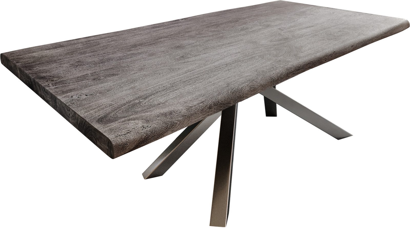 DELIFE Esstisch Edge, Akazie Platin 200x100 günstig online kaufen