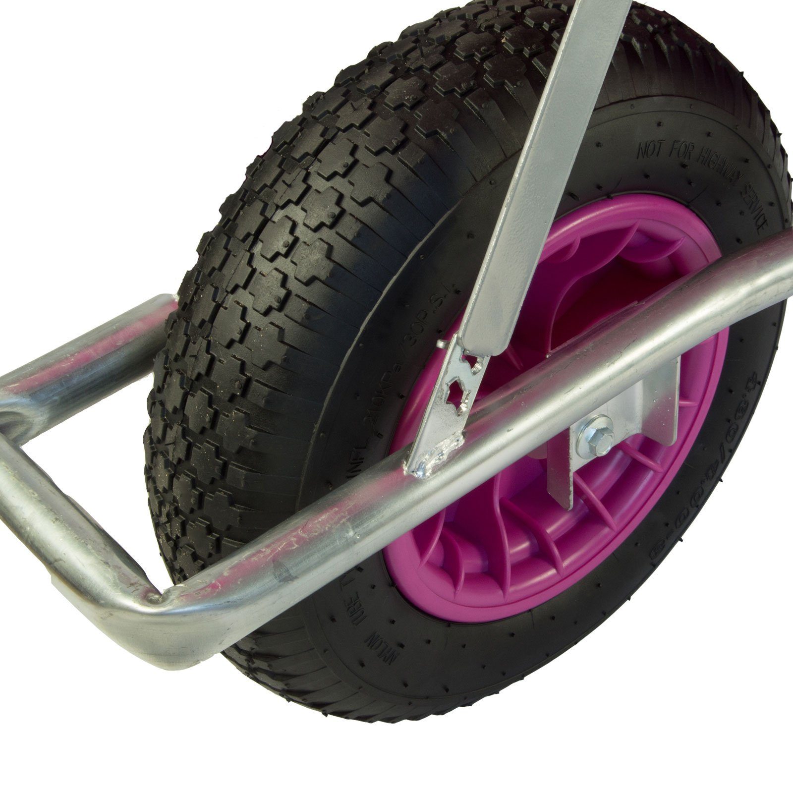 TRUTZHOLM Schubkarre Proseccokutsche PP 100 L 250 kg Gartenschubkarre Schiebkarre pink – Bild 5 von 5