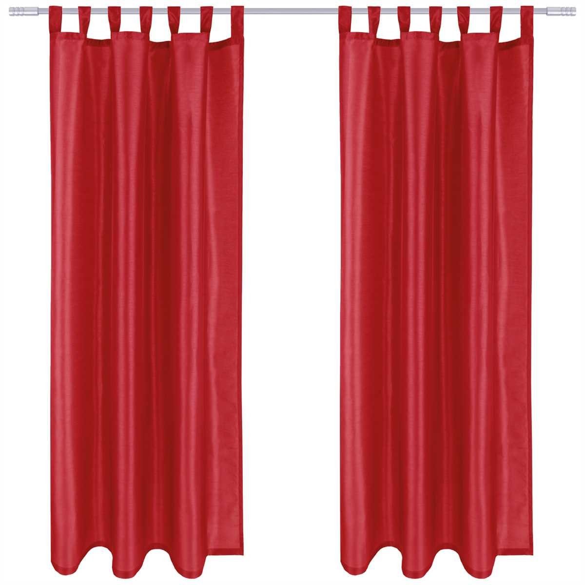 Vorhang, Arsvita, Schlaufen (2 St), blickdicht, Microfaser, Blickdichter Dekoschal mit Schlaufen (Schlaufenschal), Fertiggardine Alessia in vielen Größen und Farben Rot