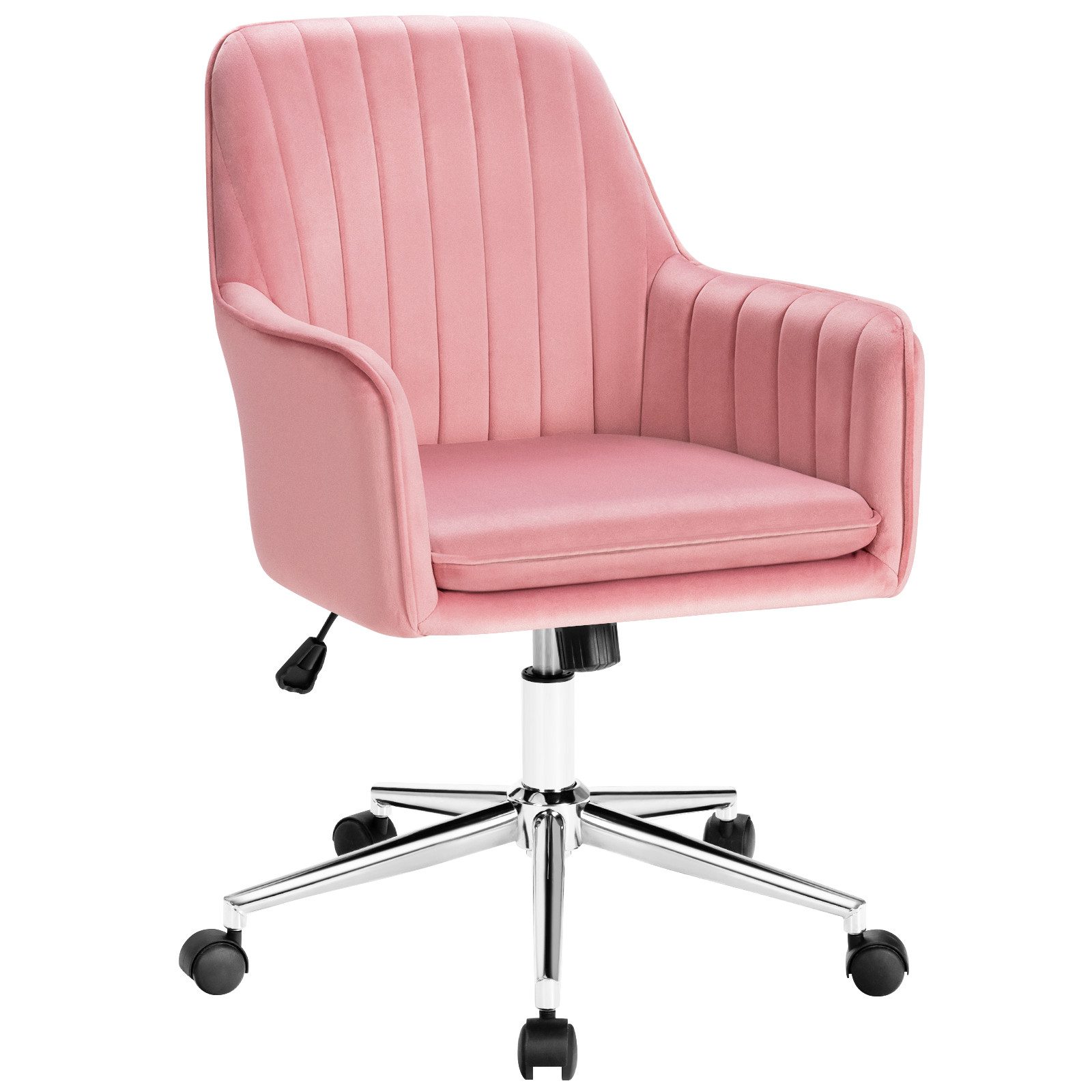 COSTWAY Bürostuhl, mit Armlehnen, auf Rollen, 360° drehbar, höhenverstellbar