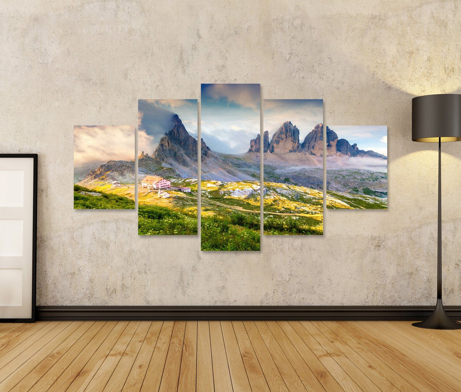 islandburner Leinwandbild Bild auf Leinwand Rifugio Lacatelli Nationalpark Drei Zinnen Dolomiten