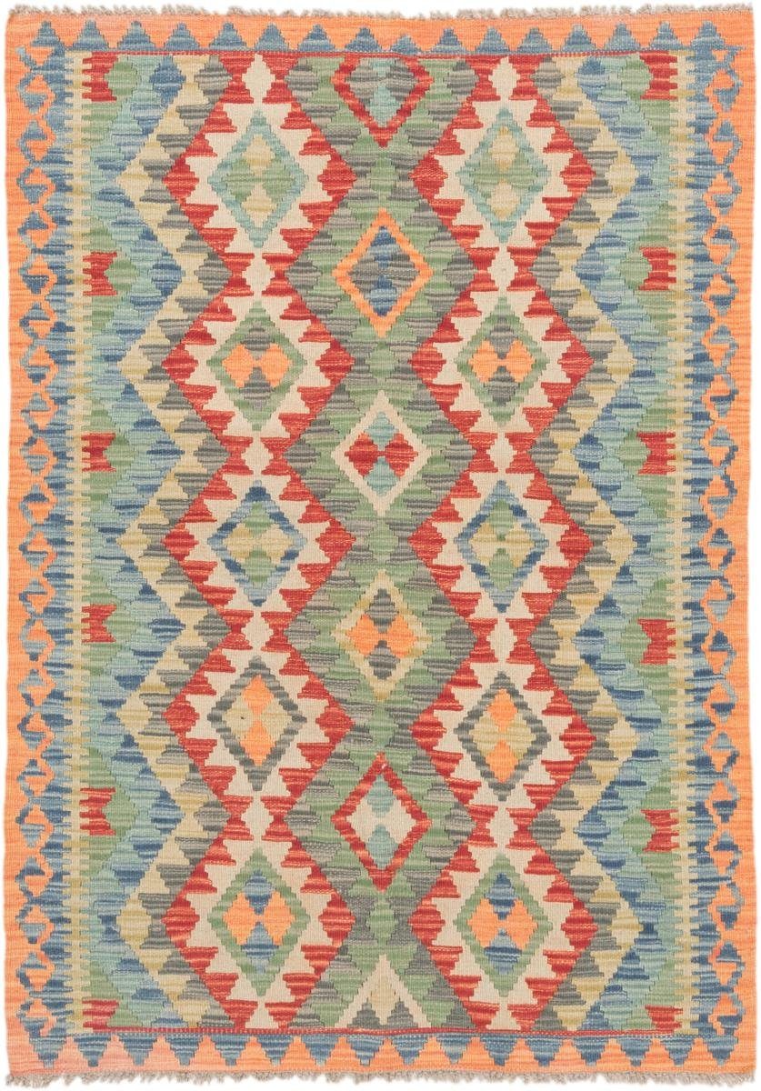 Orientteppich Kelim Afghan 105x147 Handgewebter Orientteppich, Nain Trading, rechteckig, Höhe: 3 mm