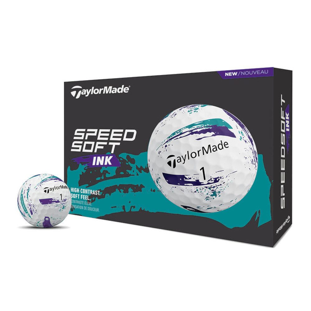 Taylormade Golfball TaylorMade Golfball SpeedSoft Ink Violett/Türkis 1 Dutzend
