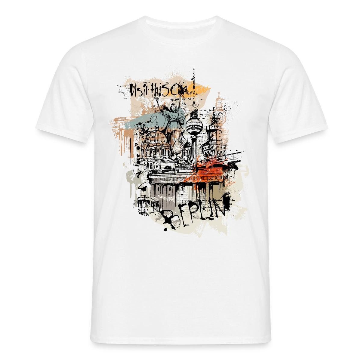 Spreadshirt T-Shirt Berlin Hauptstadt Deutschland Souvenir Graffiti Big City Männer T-Shir (1-tlg)