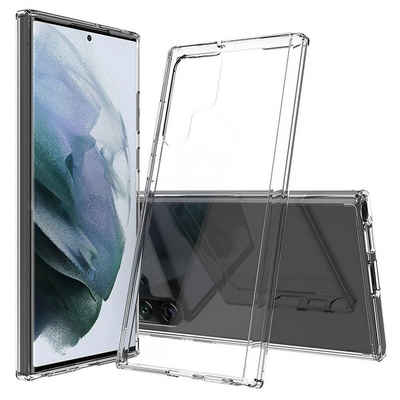 CoverKingz Handyhülle Hülle für Samsung Galaxy S22 Ultra Handy Case Hybrid Silikon Bumper 17,31 cm (6,8 Zoll), Handyhülle Schutzhülle Transparent Hybrid Silikonhülle Bumper