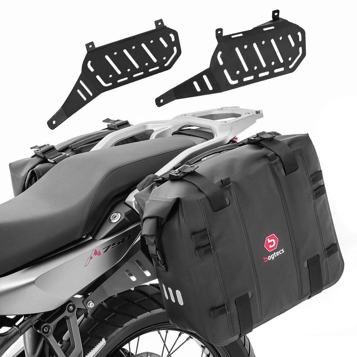 Bagtecs Reisetasche Set Satteltaschen XA32 + Seitenträger passend für Honda Transalp XL 75