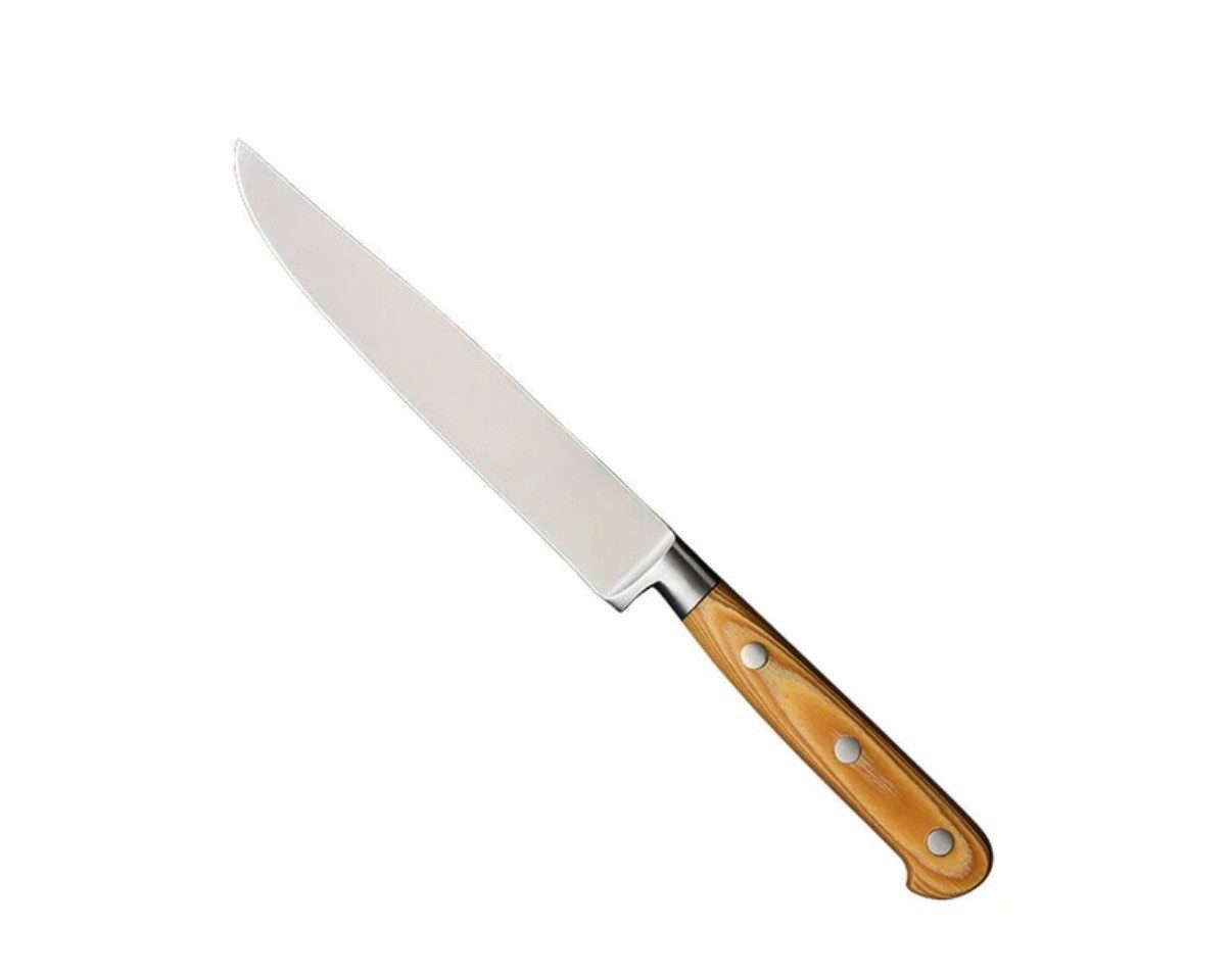 Efbe Kochmesser aus Edelstahl mit hellbraunen Holzgriff