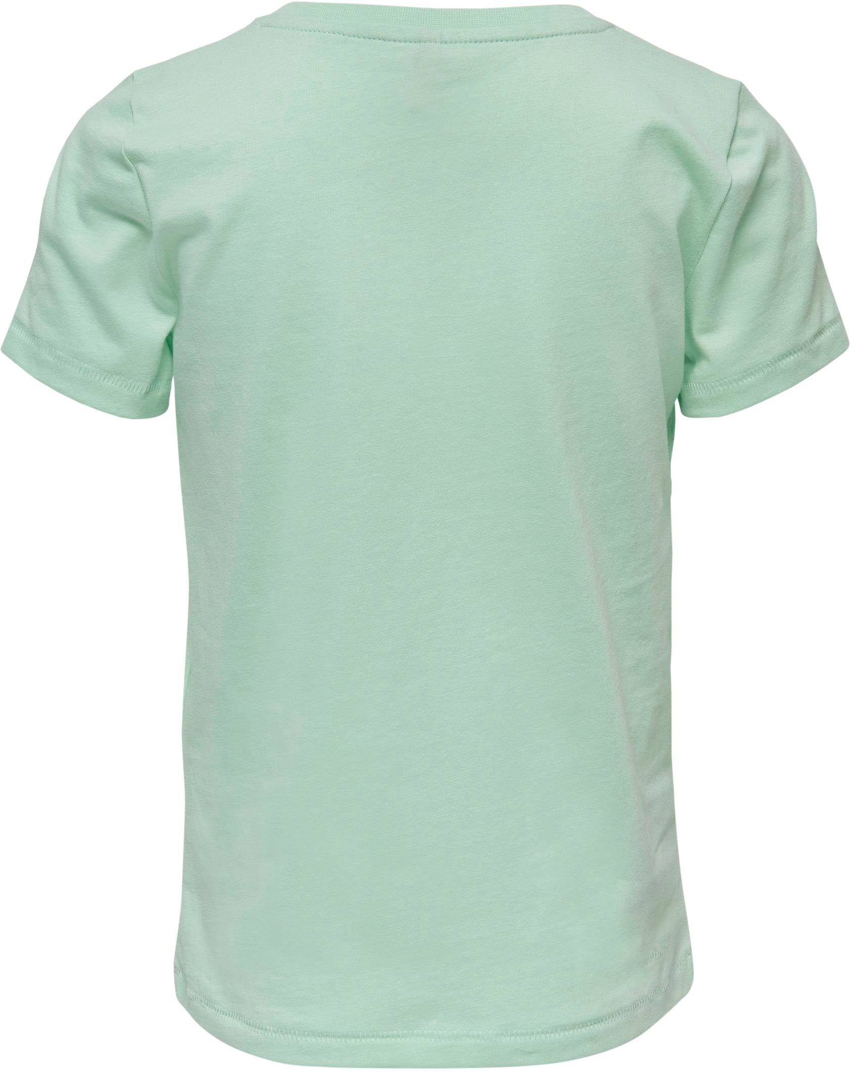 KIDS ONLY KOGKITA JRS LOGO TOP NOOS Kurzarmshirt mit Glitzerdruck mist S/S green