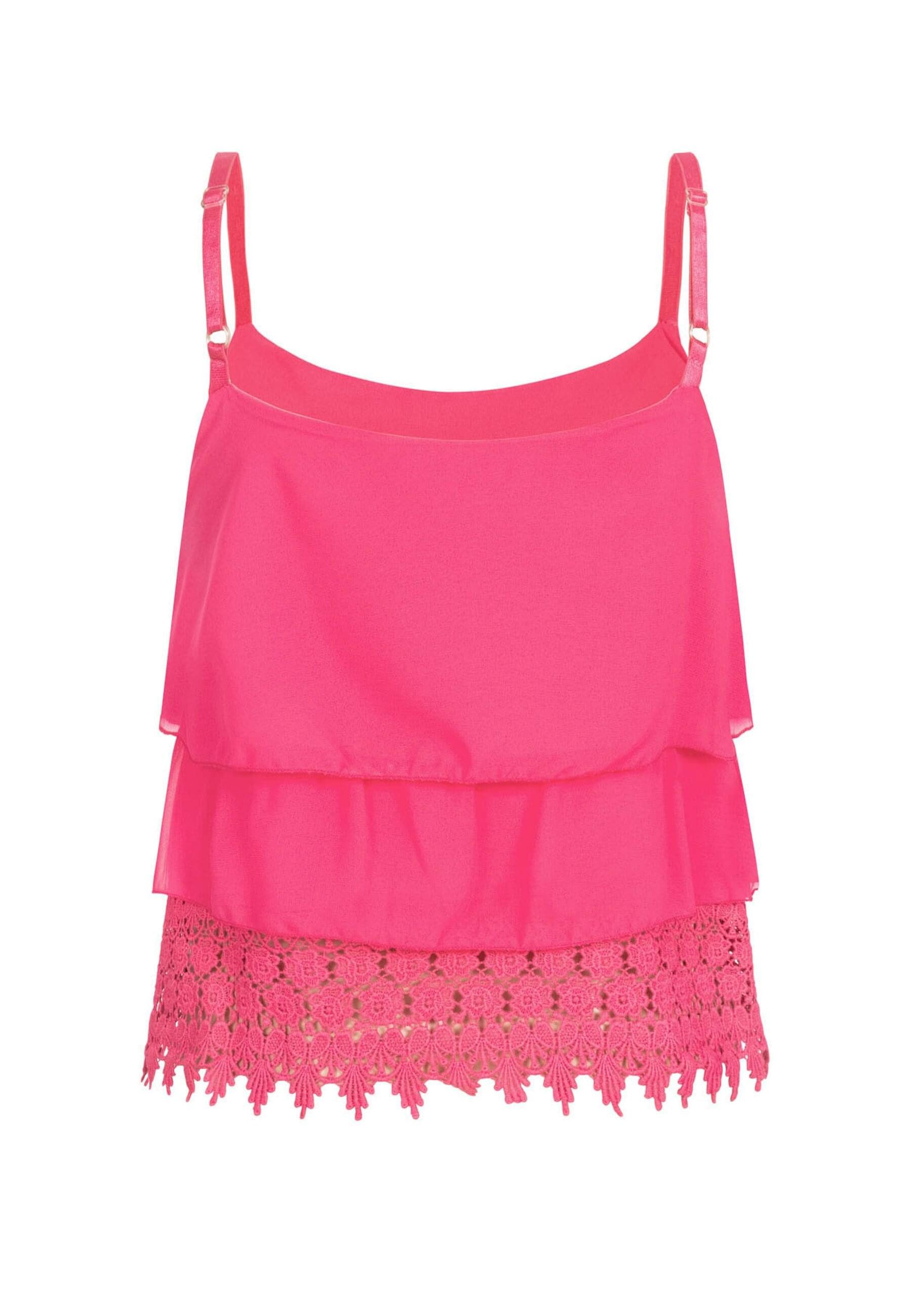 CLOUD 5IVE Muskelshirt CLOUD 5IVE Chiffon Stufen Top mit Spitze 3-lagig (1- günstig online kaufen