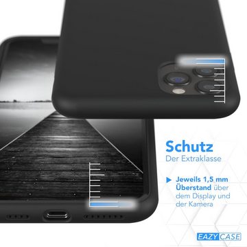 EAZY CASE Handyhülle Premium Silikon Case für Apple iPhone 11 Pro Max 6,5 Zoll, Hülle mit Kameraschutz Bumper Silikonhülle stoßfest Slimcover Schwarz