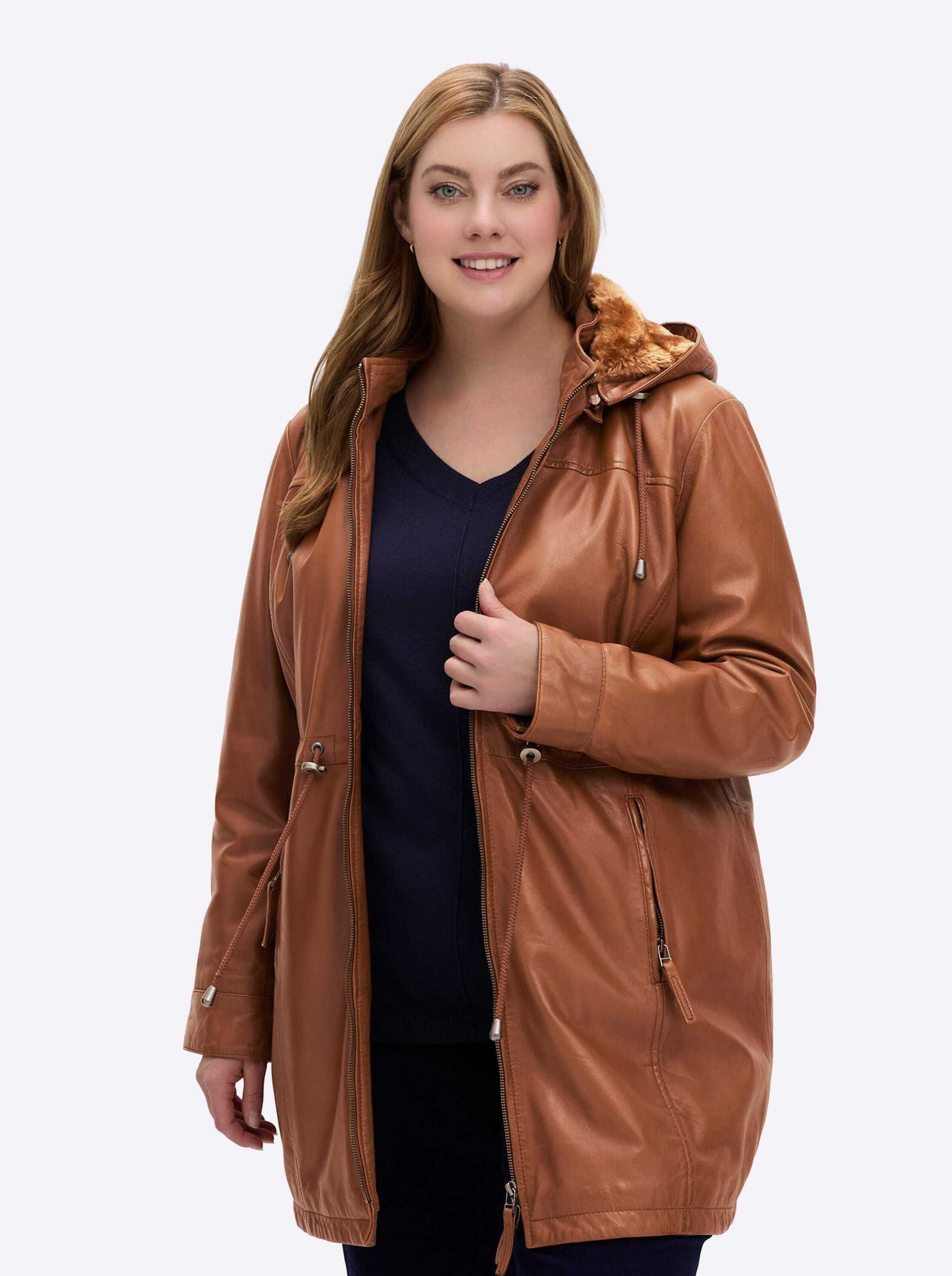 Mainpol Winterjacke Leder-Jacke Langarm