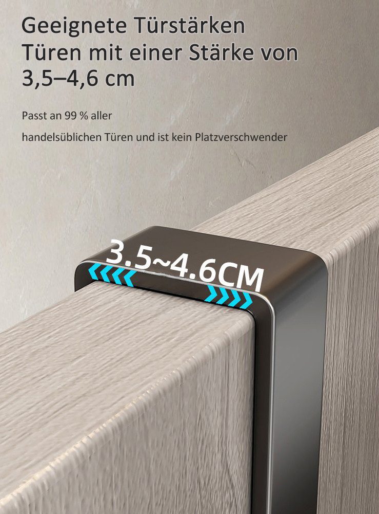 Jumpeak Türhaken türhaken zum einhängen, Türhaken, Aufbewahrung,6 Haken,haken tür, türhaken innenseite, haken zum einhängen, wandhaken, kleiderhaken tür – Bild 3 von 5