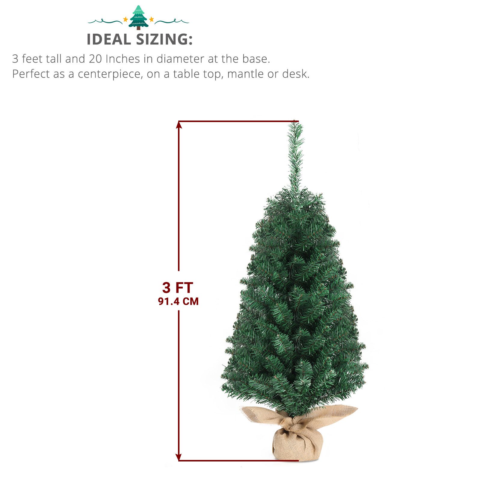 VINGLI Künstlicher Weihnachtsbaum mit Stoffbasis, 70/100 Zweigspitzen für T günstig online kaufen