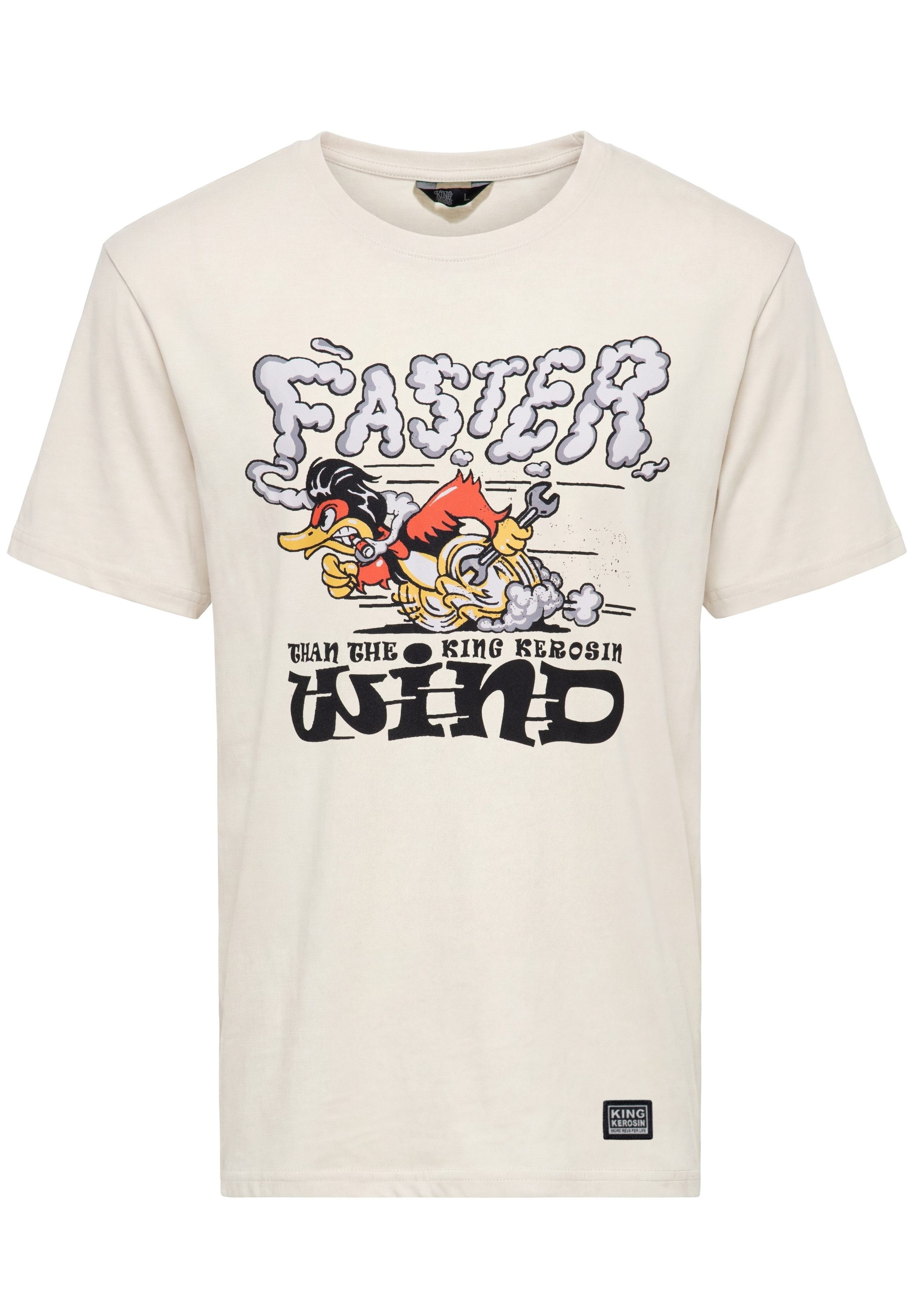 KingKerosin Print-Shirt Faster Then The Wind (1-tlg) mit Cartoon-Art Print