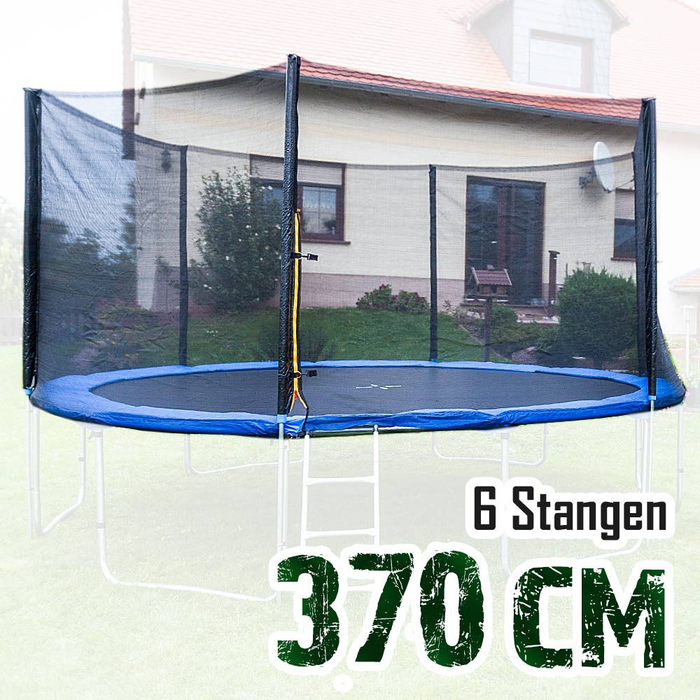 Trampolin-King Trampolinnetz für 370cm Trampoline (180cm hoch, 6 Stangen) (MS-14465)