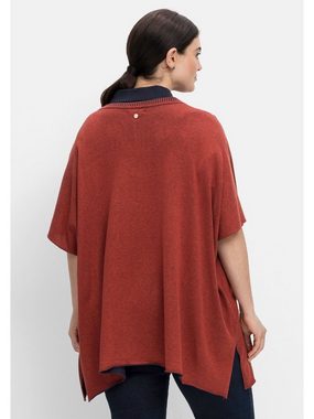 Sheego V-Ausschnitt-Pullover Große Größen mit zweifarbigem Strick