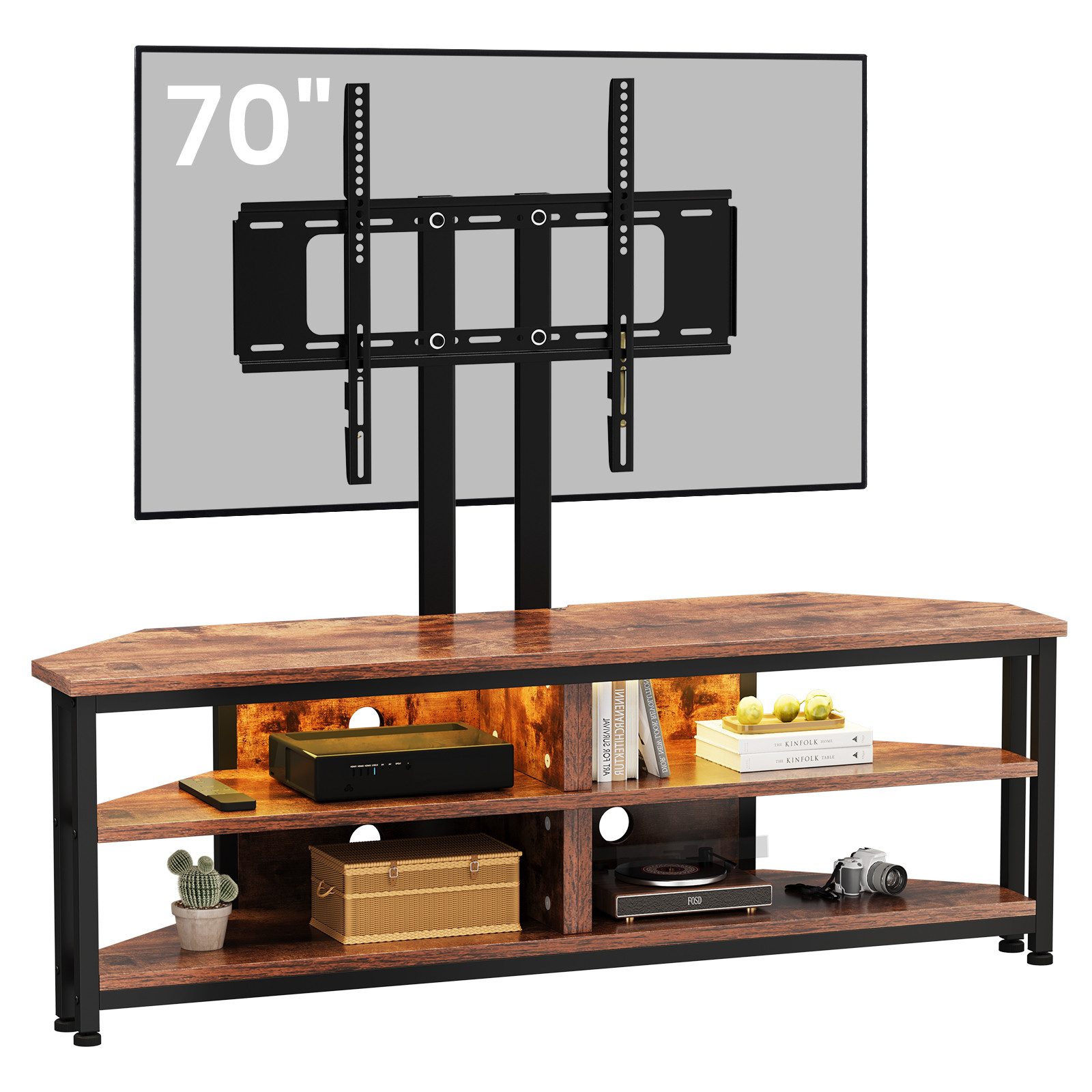 Dripex Lowboard TV Eckschrank Eckkommode Schrank mit LED Beleuchtung günstig online kaufen