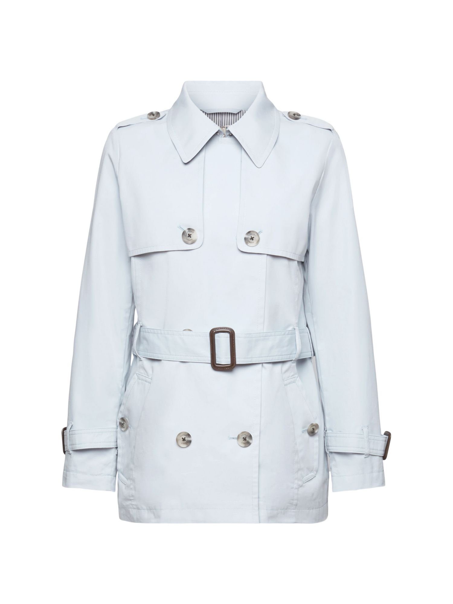 Esprit Outdoorjacke Kurzer Trenchcoat mit Gürtel PASTEL BLUE