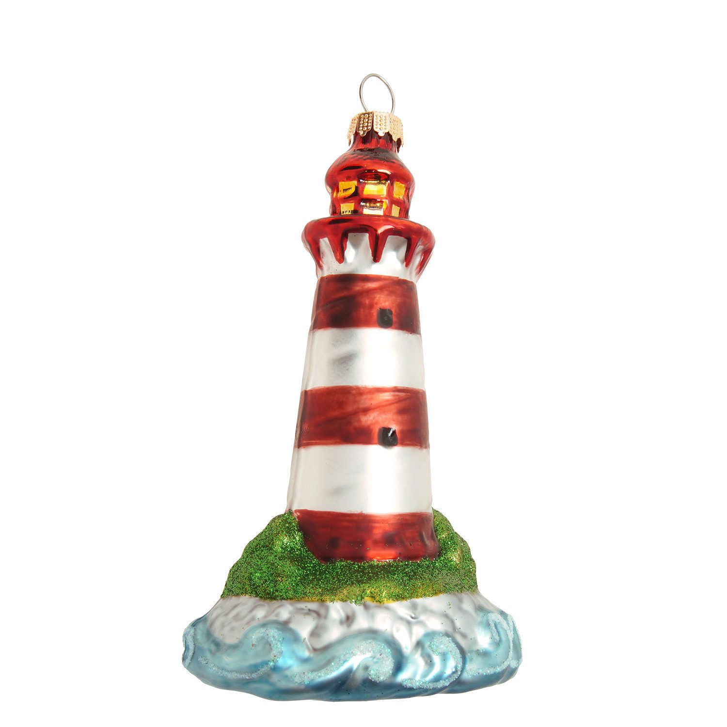 Krebs Glas Lauscha Christbaumschmuck Leuchtturm, ca. 7 x 6 x 12 cm, Meeres- günstig online kaufen