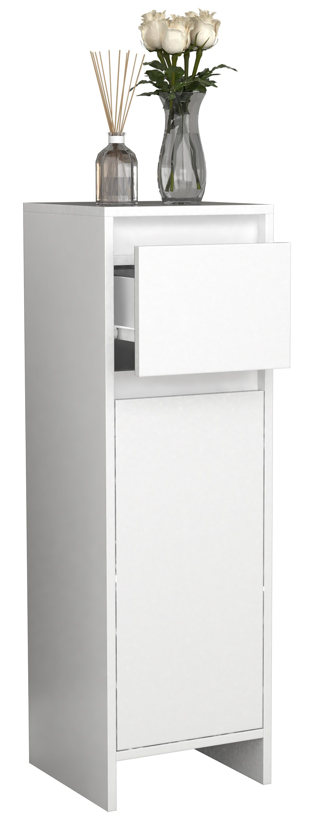 VCM Midischrank Badmöbel Midischrank Badschrank Schublade Malira