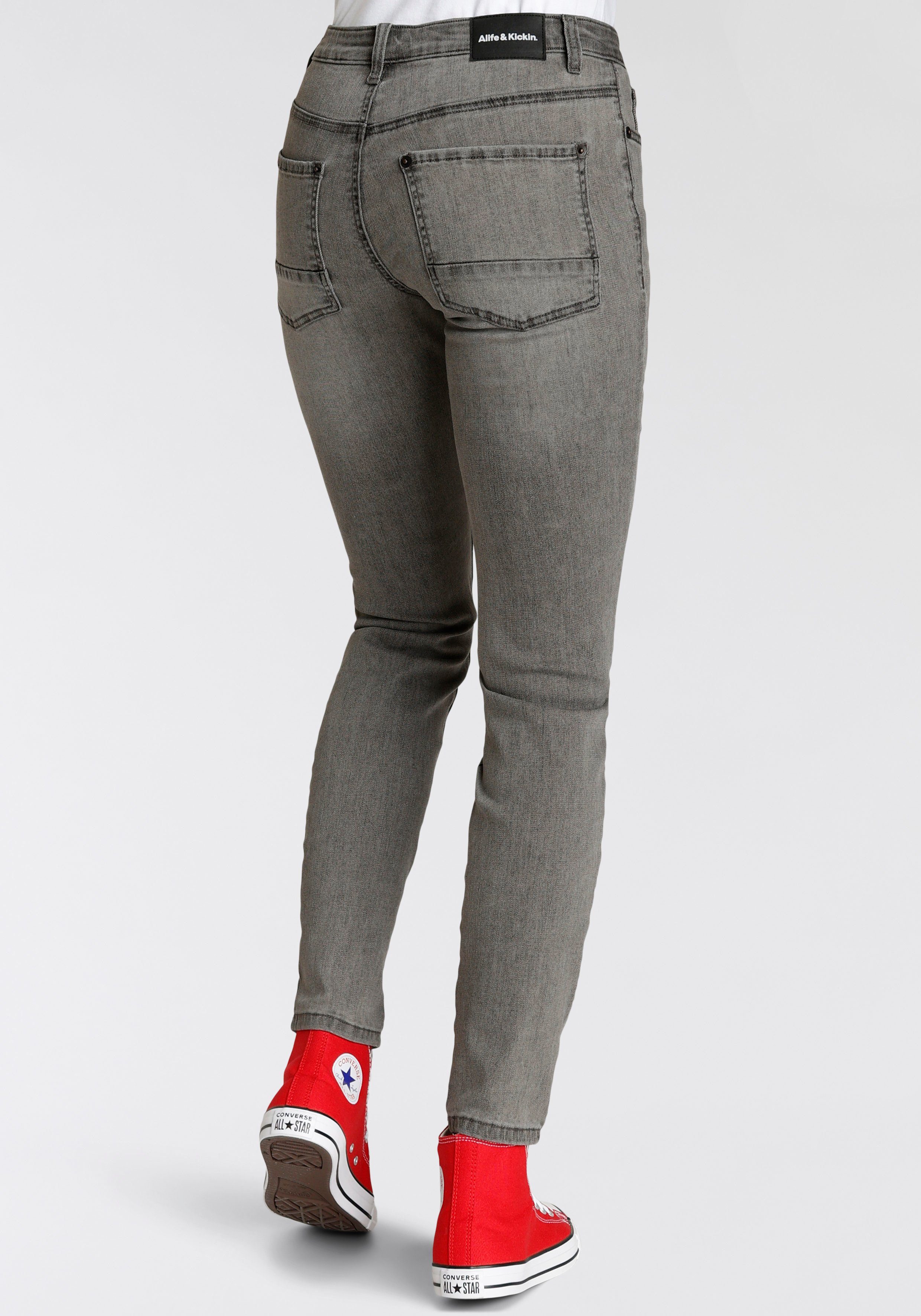 Kickin & NEUE Alife used grey NolaAK KOLLEKTION Low-rise-Jeans