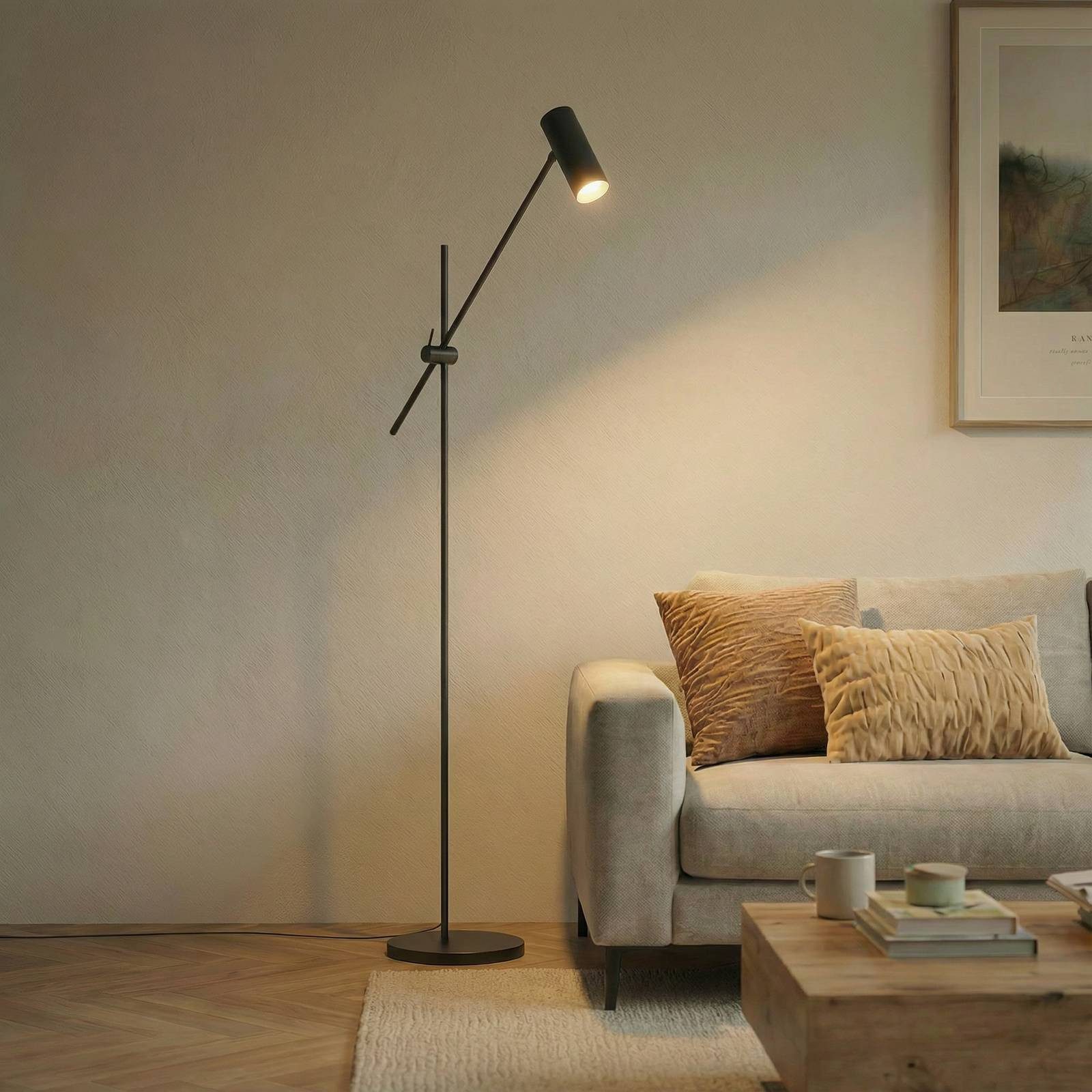 Lindby Stehlampe Vilo, Metall, Schwarz IP20, 1 x 10 W LED
