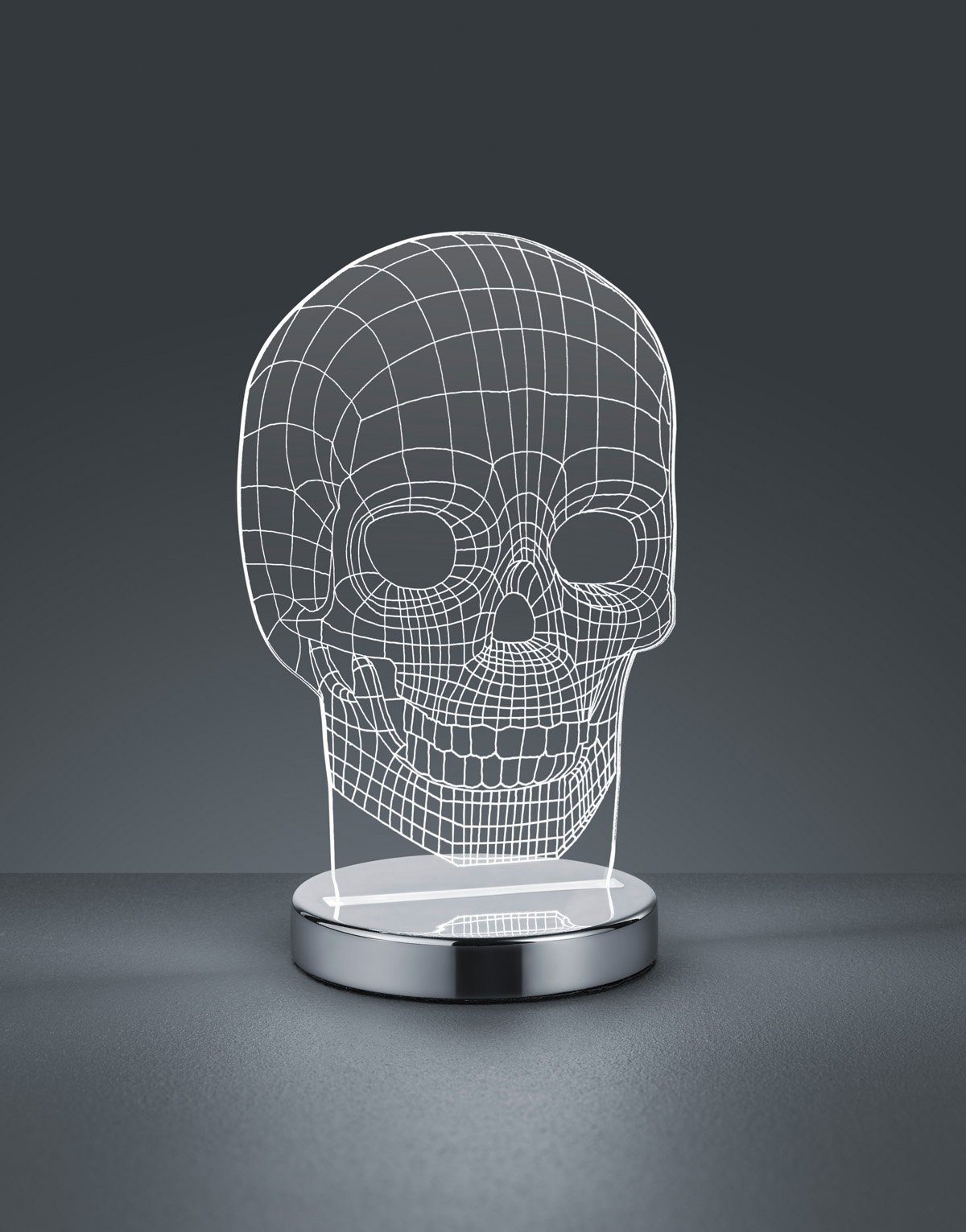 Reality Leuchten LED Tischleuchte Skull, Farbwechsel, LED fest integriert, Farbwechsler, Tischlampe, Totenkopf Design, Acrylplatte, Lichtfarbe einstellbar