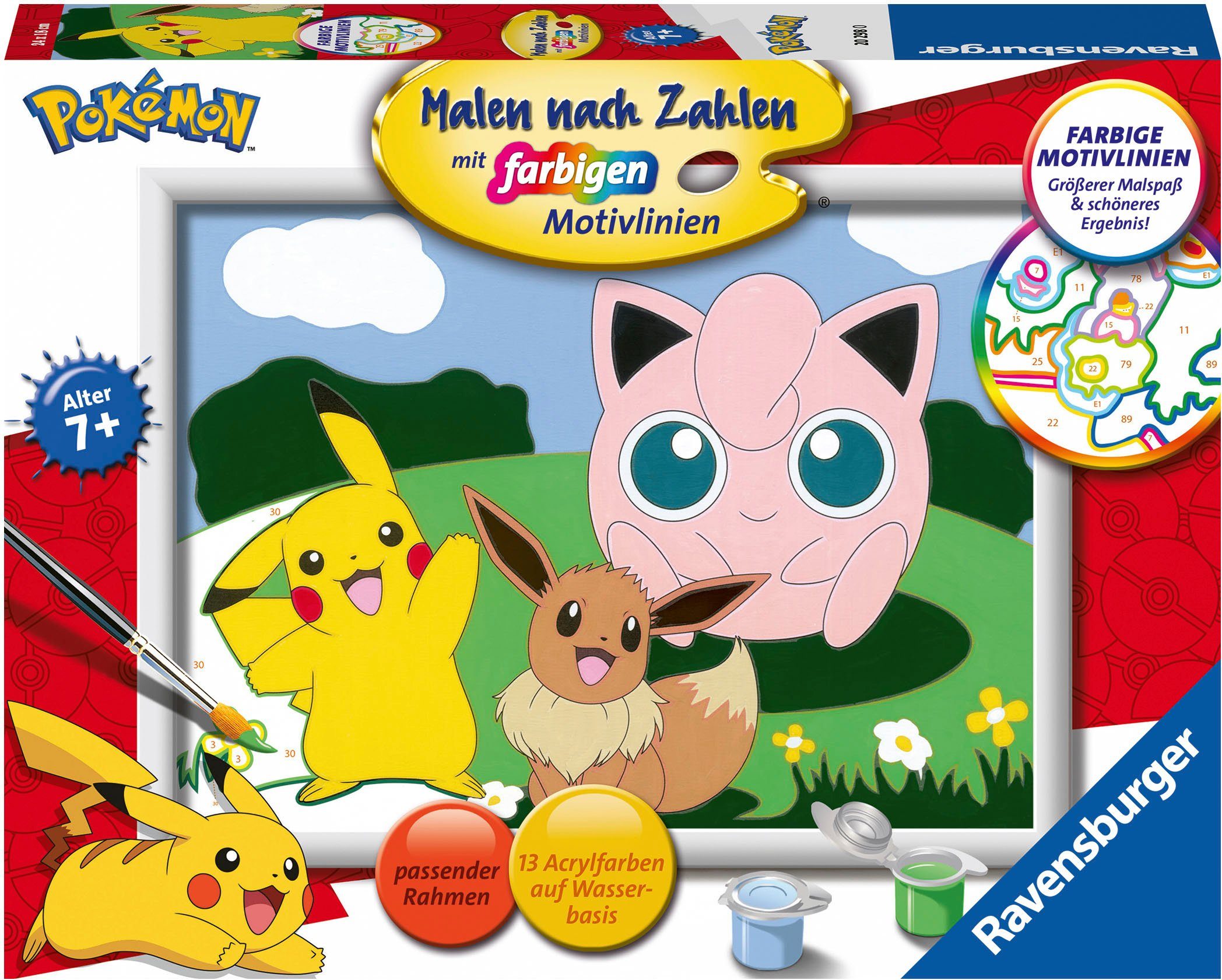 Ravensburger Malen nach Zahlen Pokémon Abenteuer, Made in Europe; FSC® - schützt Wald - weltweit