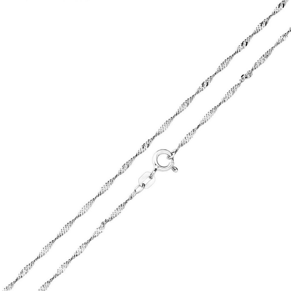 Amor Silberkette für Damen, 925 Sterling Silber (1-tlg., Collier), 45 cm  lange Singapurkette mit Federringverschluss