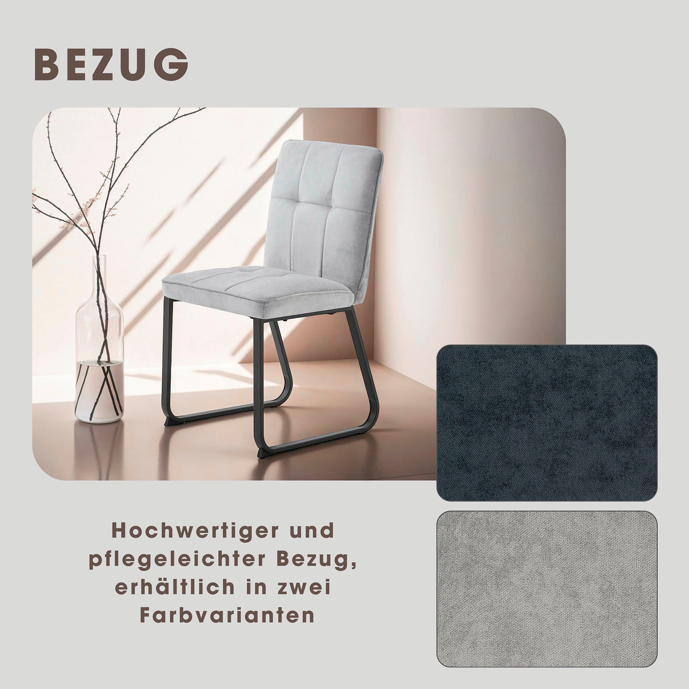 byLIVING Esszimmerstuhl Talea (Set, 2 St), Nosagfederung im Sitz, Cord Stoff