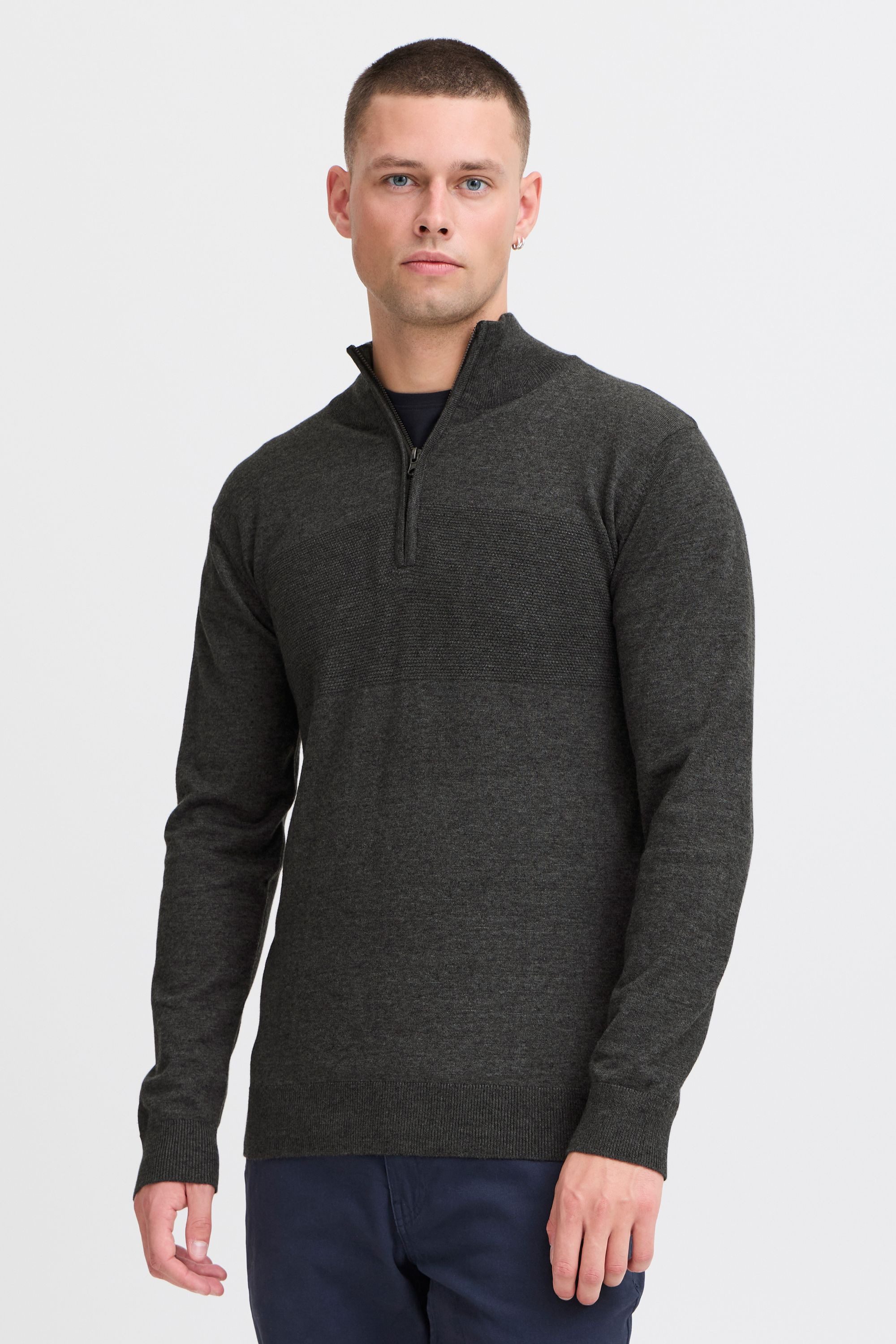 Indicode Troyer IDErno Strickpulli mit Reißverschluss günstig online kaufen